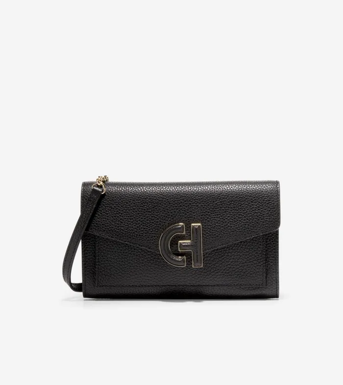 Women Oversized Closure Phone Case Black Cole Haan Wallets and Wristlets