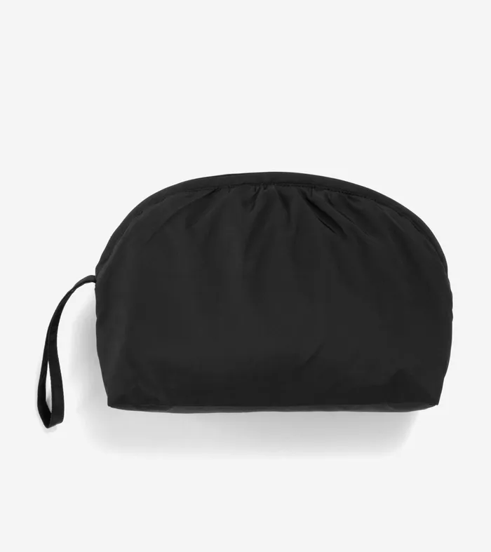 Women Packable Travel Rain Anorak Black Cole Haan Outerwear