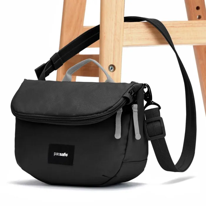 Women Pacsafereg Go Saddle Crossbody Bag Jet Black Orvis Packs and Bags