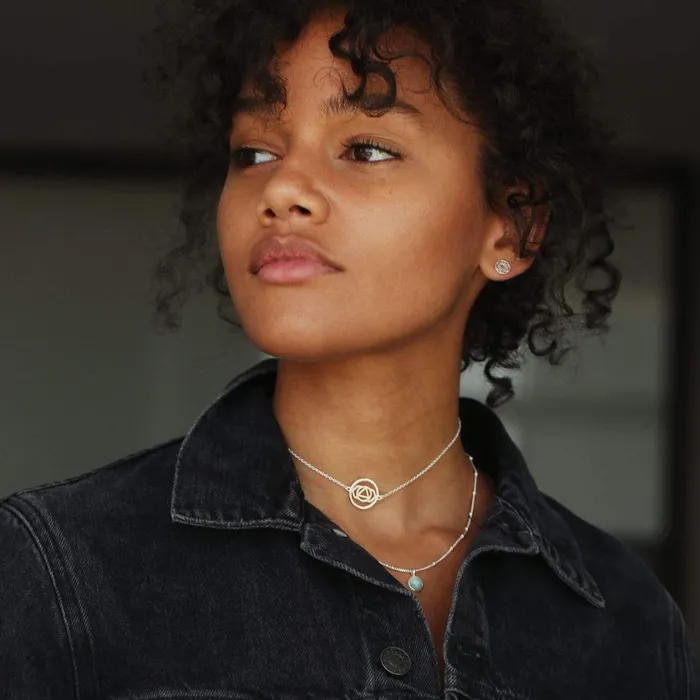 Women Pendant Necklaces Daisy London Jewellery Amazonite Healing Stone Necklace Silver