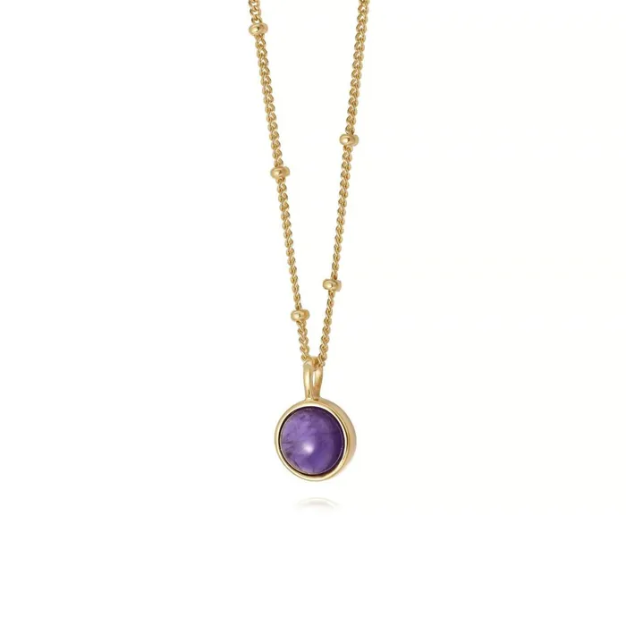 Women Pendant Necklaces Daisy London Jewellery Amethyst Healing Stone Necklace 18Ct Gold Plate Women Pendant Necklaces Daisy London Jewellery Amethyst Healing Stone Necklace 18Ct Gold Plate