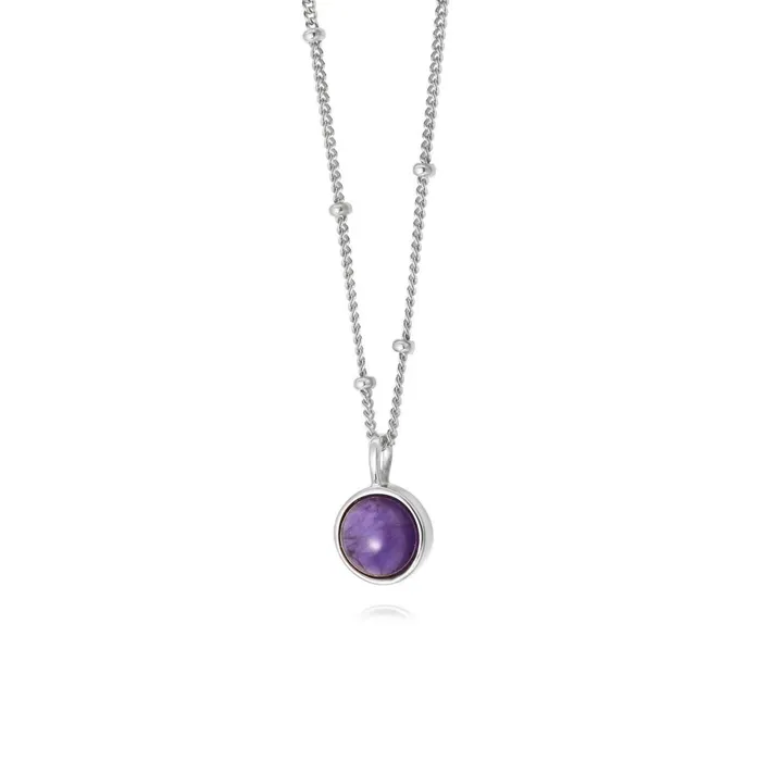 Women Pendant Necklaces Daisy London Jewellery Amethyst Healing Stone Necklace Silver Women Pendant Necklaces Daisy London Jewellery Amethyst Healing Stone Necklace Silver