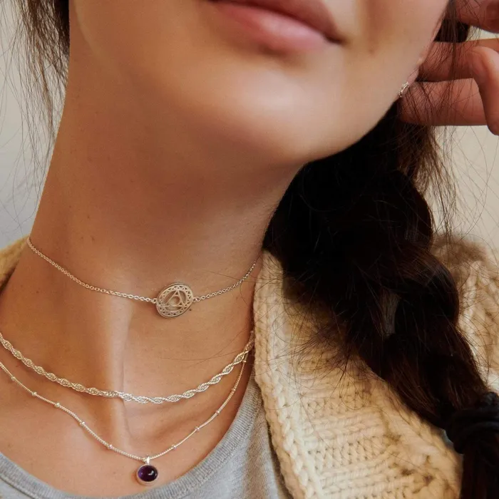 Women Pendant Necklaces Daisy London Jewellery Amethyst Healing Stone Necklace Silver