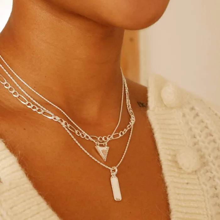 Women Pendant Necklaces Daisy London Jewellery Artisan Stamped Necklace Sterling Silver