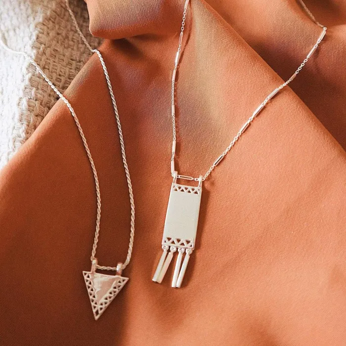 Women Pendant Necklaces Daisy London Jewellery Artisan Stamped Necklace Sterling Silver