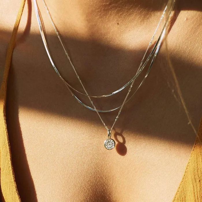 Women Pendant Necklaces Daisy London Jewellery Daisy Bloom Mini Pendant Necklace Sterling Silver