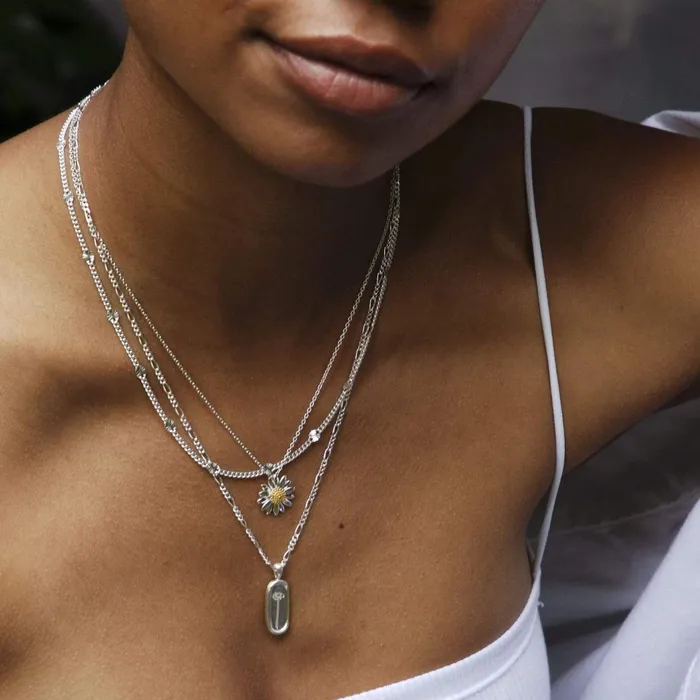 Women Pendant Necklaces Daisy London Jewellery Daisy Flower Necklace Sterling Silver