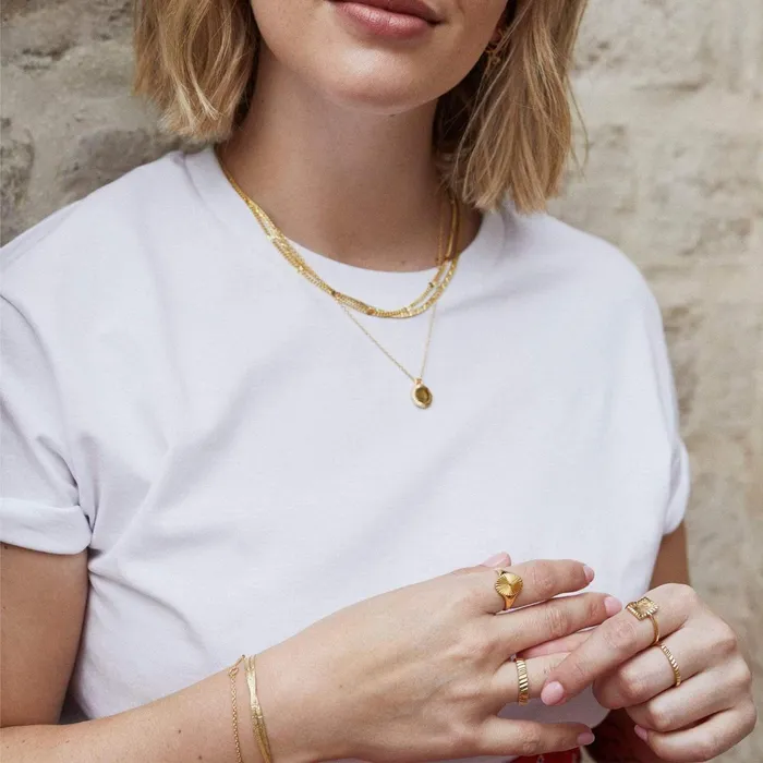Women Pendant Necklaces Daisy London Jewellery Este Lalonde Mini Octagonal Necklace 18Ct Gold Plate