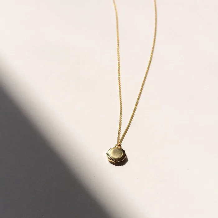 Women Pendant Necklaces Daisy London Jewellery Este Lalonde Mini Octagonal Necklace 18Ct Gold Plate