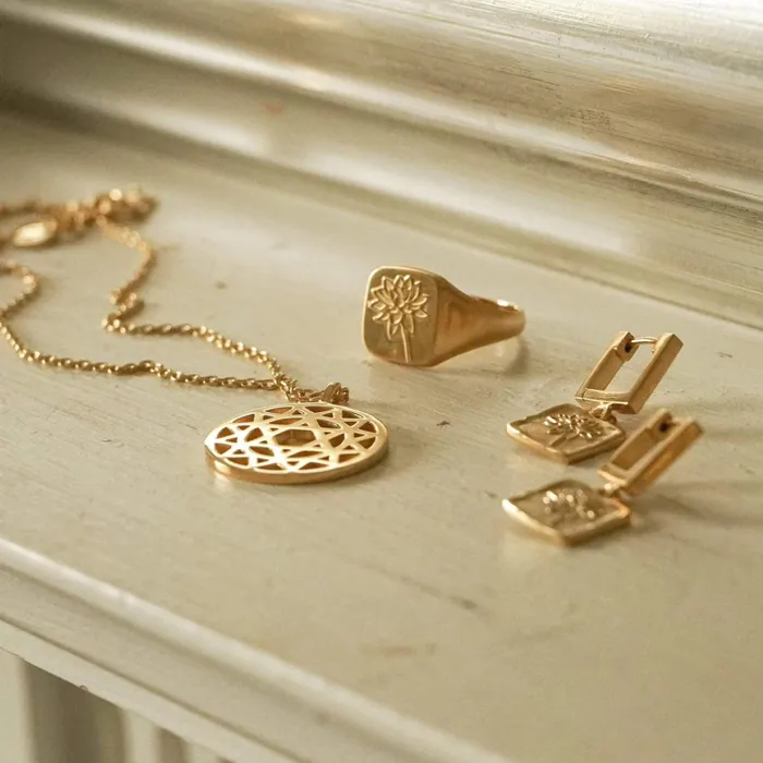 Women Pendant Necklaces Daisy London Jewellery Heart Chakra Necklace 18Ct Gold Plate