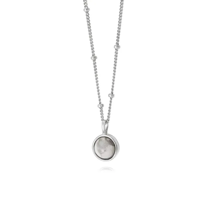 Women Pendant Necklaces Daisy London Jewellery Howlite Healing Stone Necklace Silver Women Pendant Necklaces Daisy London Jewellery Howlite Healing Stone Necklace Silver