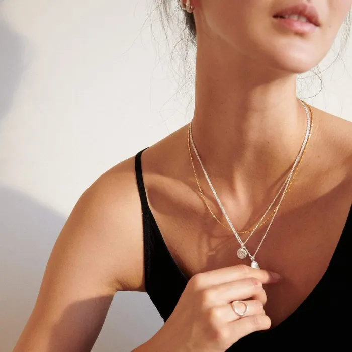 Women Pendant Necklaces Daisy London Jewellery Isla Mother Of Pearl Necklace Sterling Silver