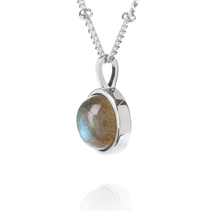 Women Pendant Necklaces Daisy London Jewellery Labradorite Healing Stone Necklace Silver