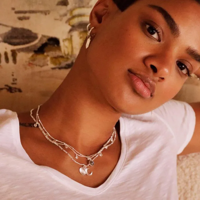 Women Pendant Necklaces Daisy London Jewellery Labradorite Healing Stone Necklace Silver