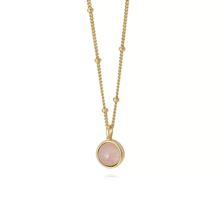 Women Pendant Necklaces Daisy London Jewellery Rose Quartz Healing Stone Necklace 18Ct Gold Plate Women Pendant Necklaces Daisy London Jewellery Rose Quartz Healing Stone Necklace 18Ct Gold Plate