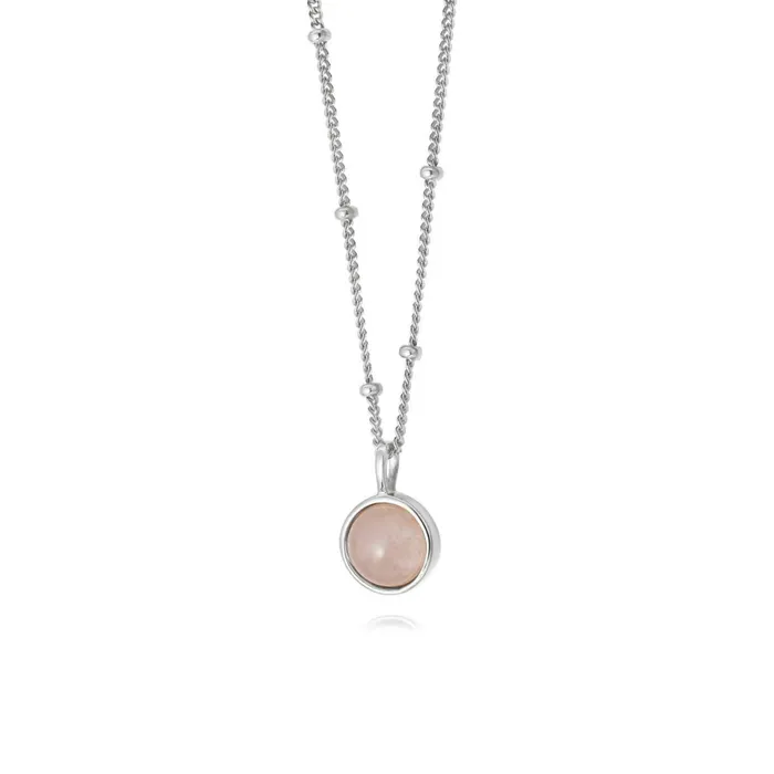 Women Pendant Necklaces Daisy London Jewellery Rose Quartz Healing Stone Necklace Silver Women Pendant Necklaces Daisy London Jewellery Rose Quartz Healing Stone Necklace Silver