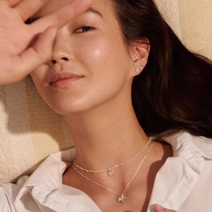Women Pendant Necklaces Daisy London Jewellery Rose Quartz Healing Stone Necklace Silver