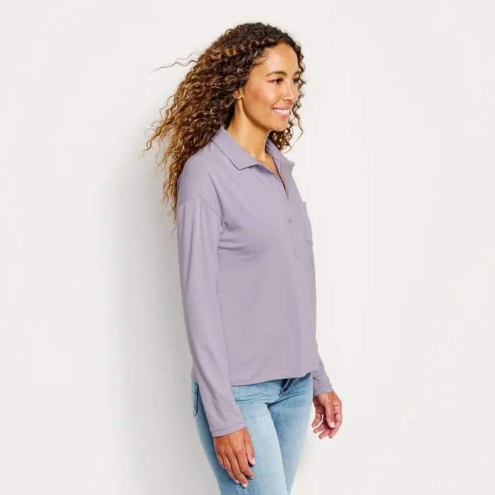 Women Perfect LongSleeved Polo Purple Fog Orvis Shirts