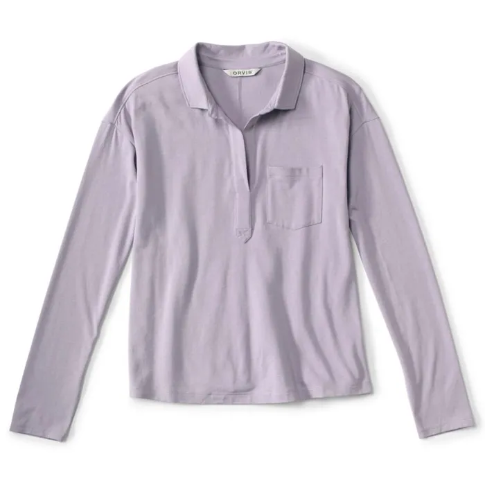 Women Perfect LongSleeved Polo Purple Fog Orvis Shirts