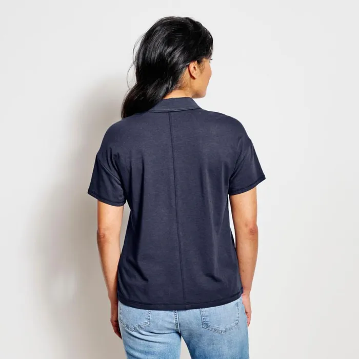 Women Perfect ShortSleeved Polo Shirt Dusty Blue Orvis Shirts