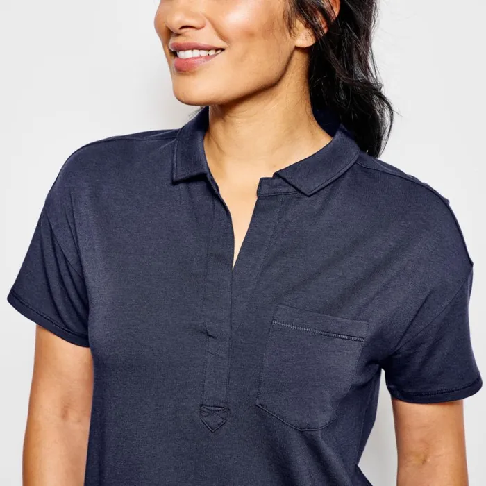 Women Perfect ShortSleeved Polo Shirt Dusty Blue Orvis Shirts