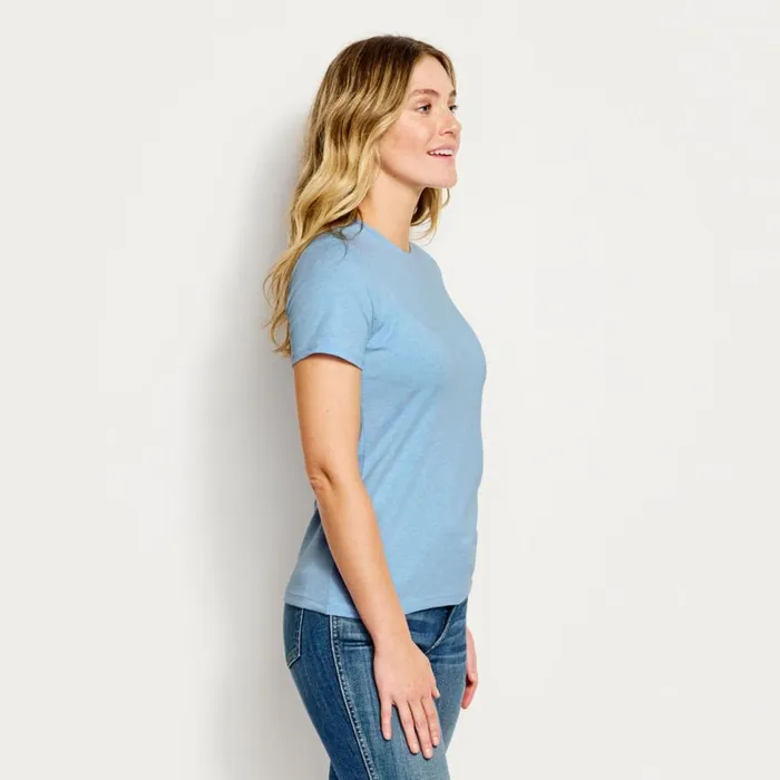 Women Perfect True Crew ShortSleeved Tee Cloud Blue Heather Orvis Shirts