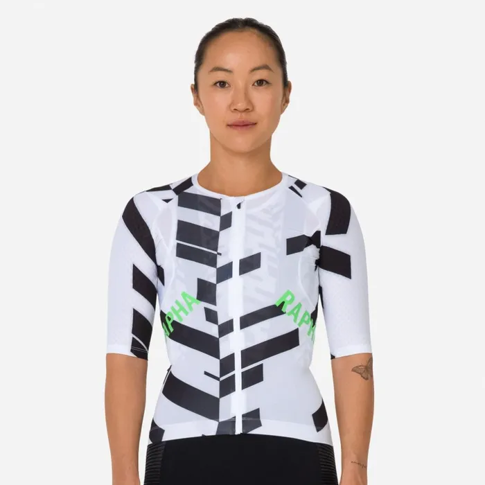 Women Pro Team Aero Jersey 8211 Data Print Multicolour 8211 Data Print Rapha Archive