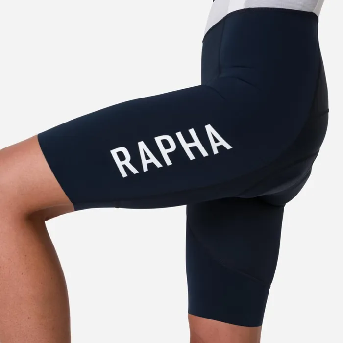 Women Pro Team Bib Shorts III 8211 Long Blackwhitegreen Whitedark Navy White Rapha Bibs Shorts and Tights