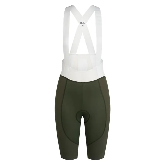 Women Pro Team Bib Shorts III 8211 Long Blackwhitegreen Whitedark Navy White Rapha Bibs Shorts and Tights
