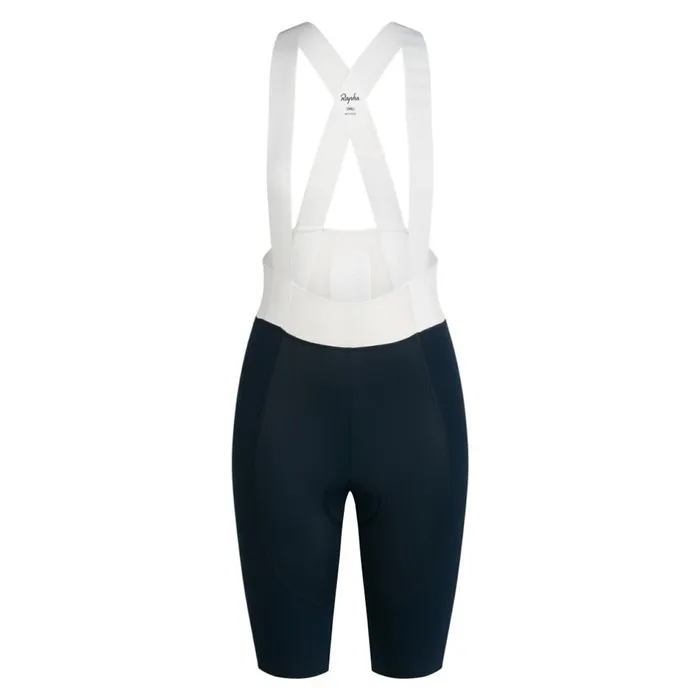 Women Pro Team Bib Shorts III 8211 Long Blackwhitegreen Whitedark Navy White Rapha Bibs Shorts and Tights