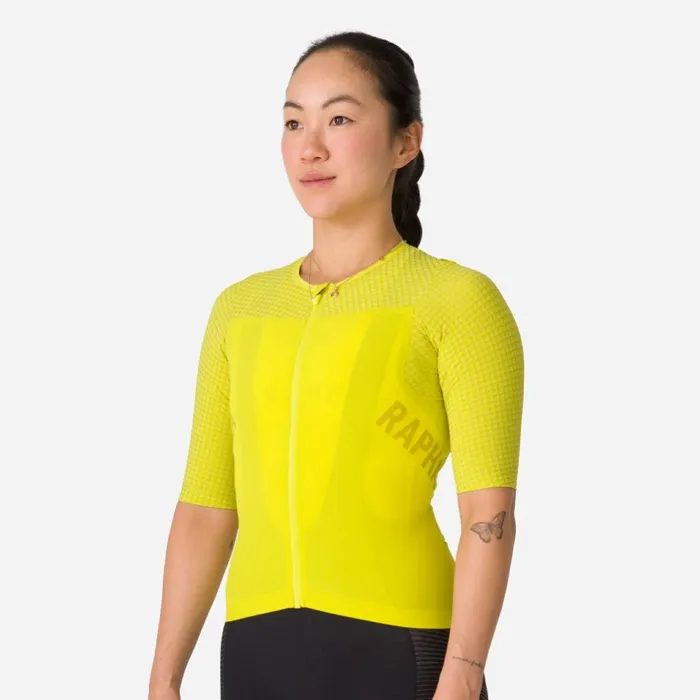 Women Pro Team Crit Jersey Chartreusegecko Yellowpeachorangedark Navydark Grey Rapha Jerseys
