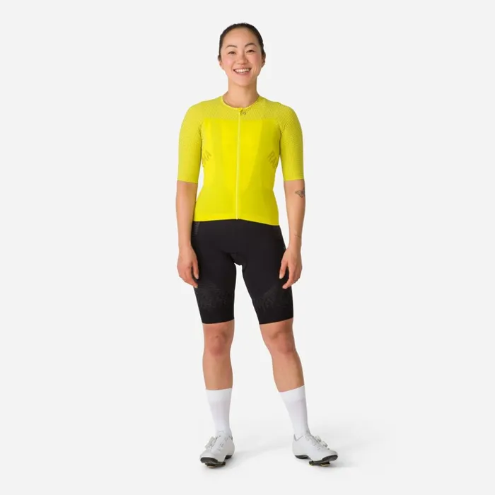 Women Pro Team Crit Jersey Chartreusegecko Yellowpeachorangedark Navydark Grey Rapha Jerseys