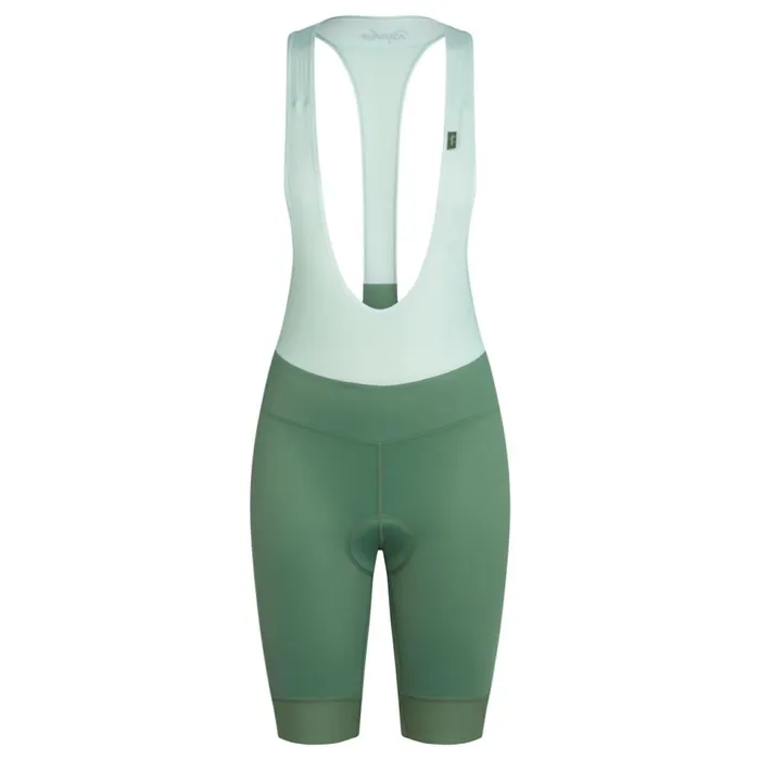Women Pro Team Detachable Bib Shorts Racing Cycling Riding Blackwhitedark Greenpale Green Rapha Bibs Shorts and Tights