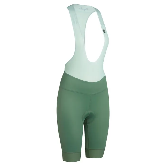 Women Pro Team Detachable Bib Shorts Racing Cycling Riding Blackwhitedark Greenpale Green Rapha Bibs Shorts and Tights