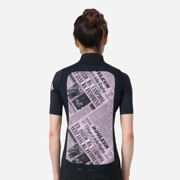 Women Pro Team Gazetta Gilet Gazetta Print Rapha Archive