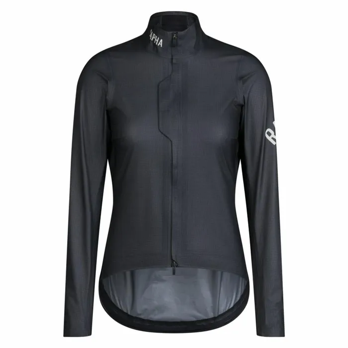 Women Pro Team GORETEX Lightweight Rain Jacket Black Charcoal Rapha Jackets and Vests