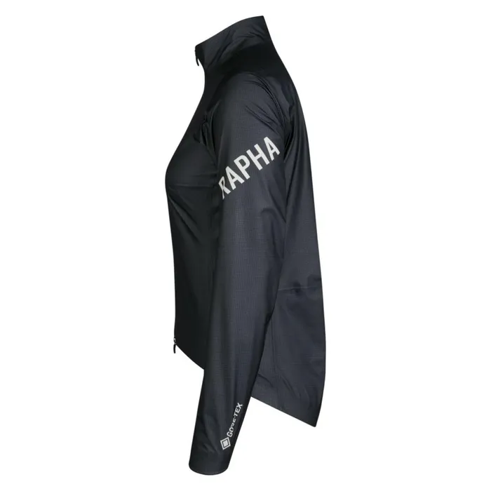 Women Pro Team GORETEX Lightweight Rain Jacket Black Charcoal Rapha Jackets and Vests
