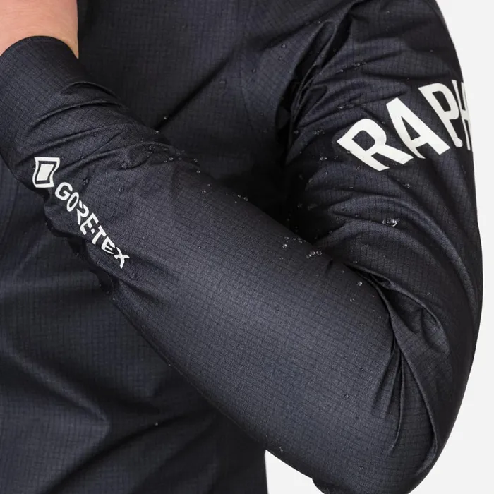 Women Pro Team GORETEX Lightweight Rain Jacket Black Charcoal Rapha Jackets and Vests