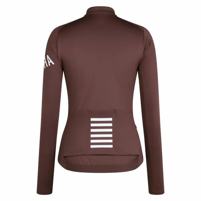 Women Pro Team Long Sleeve Midweight Jersey Blackgreywalnut Brownwhitegreywhitepetrol Bluewhite Rapha Jerseys