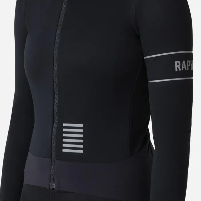 Women Pro Team LS Windstopper Jersey Blackblackpetrol Bluesilver Reflectivebright Limesilver Reflective Rapha Archive