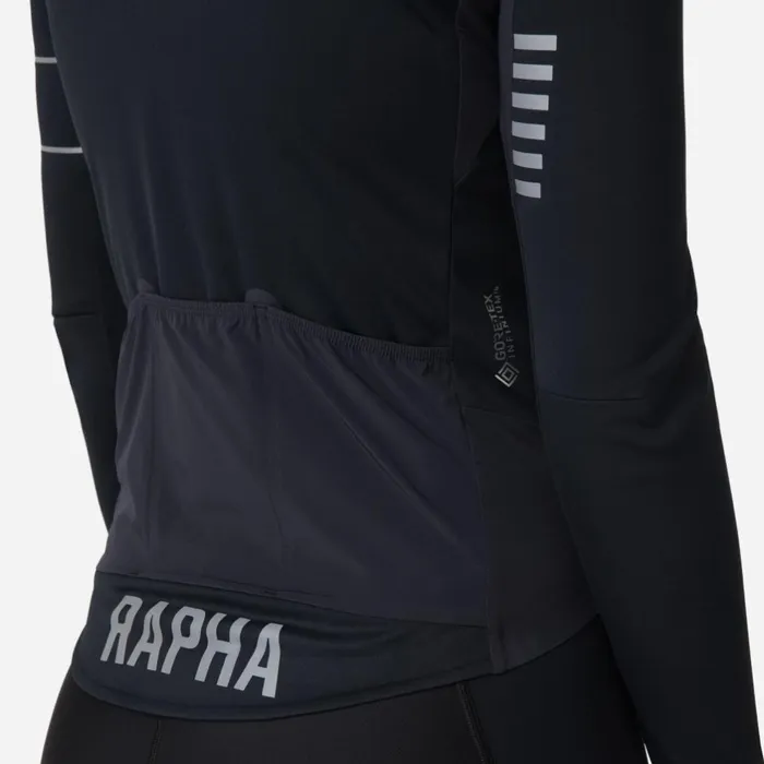 Women Pro Team LS Windstopper Jersey Blackblackpetrol Bluesilver Reflectivebright Limesilver Reflective Rapha Archive
