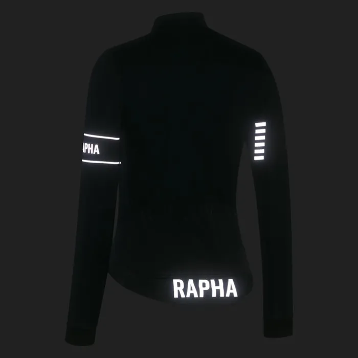 Women Pro Team LS Windstopper Jersey Blackblackpetrol Bluesilver Reflectivebright Limesilver Reflective Rapha Archive