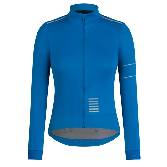 Women Pro Team LS Windstopper Jersey Blackblackpetrol Bluesilver Reflectivebright Limesilver Reflective Rapha Archive