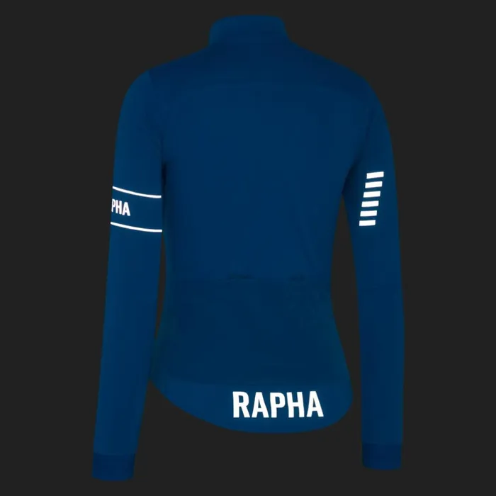 Women Pro Team LS Windstopper Jersey Blackblackpetrol Bluesilver Reflectivebright Limesilver Reflective Rapha Archive