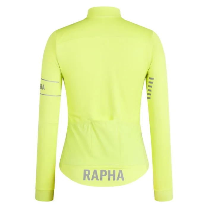 Women Pro Team LS Windstopper Jersey Blackblackpetrol Bluesilver Reflectivebright Limesilver Reflective Rapha Archive