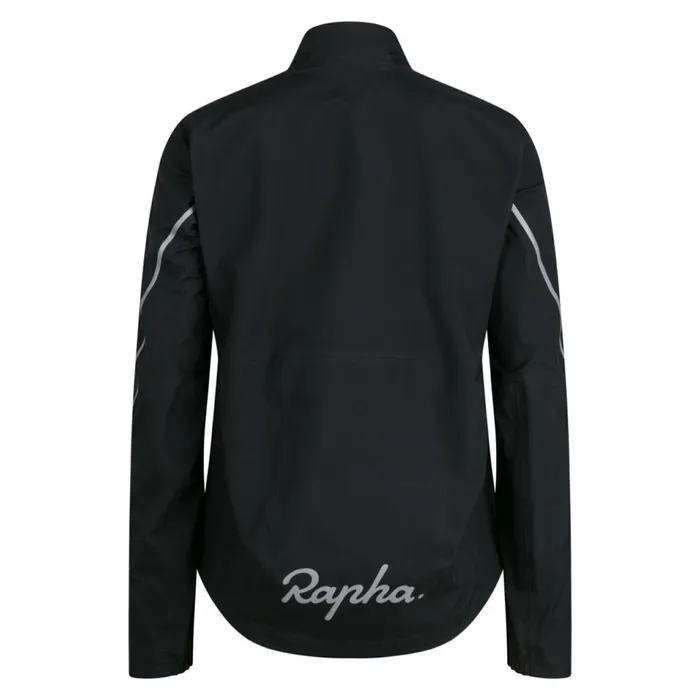 Women Rapha GoreTex Rain Jacket Blacksilverjewelled Bluesilver Reflective Rapha Jackets and Vests