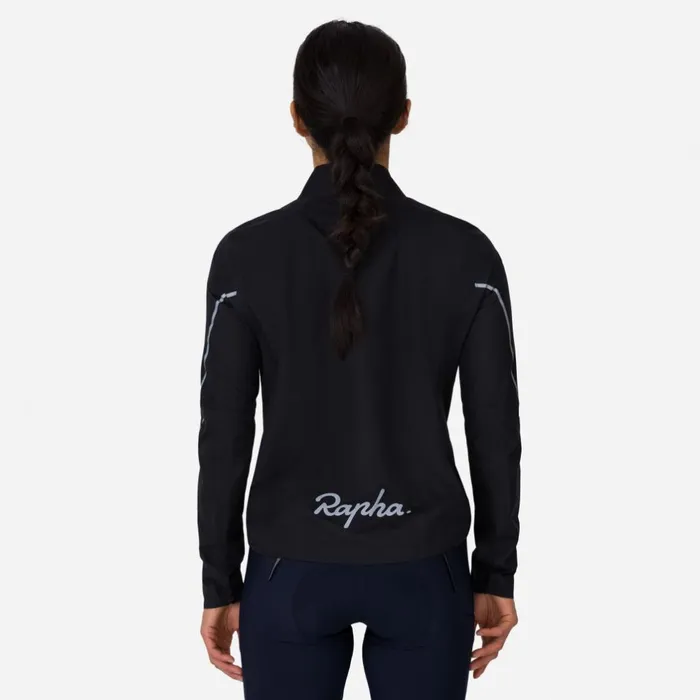 Women Rapha GoreTex Rain Jacket Blacksilverjewelled Bluesilver Reflective Rapha Jackets and Vests