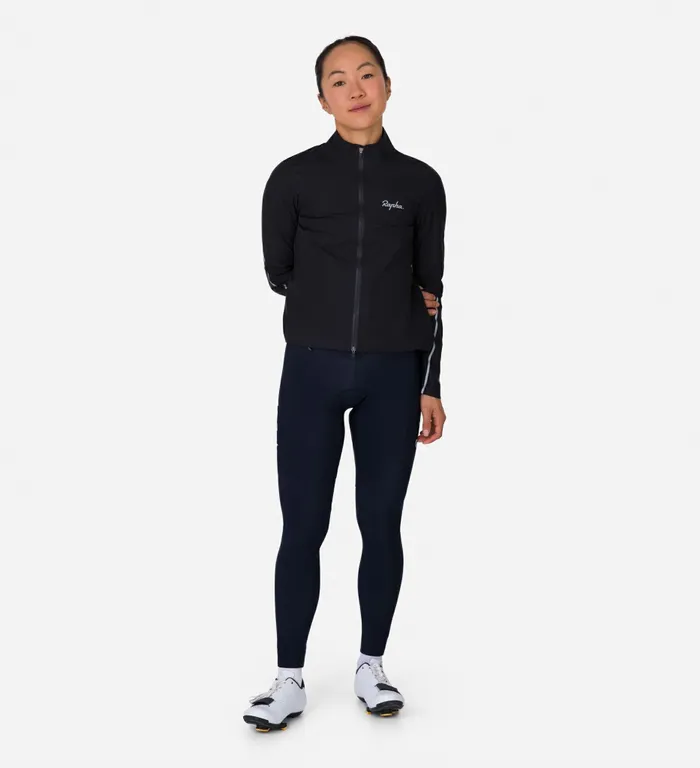 Women Rapha GoreTex Rain Jacket Blacksilverjewelled Bluesilver Reflective Rapha Jackets and Vests