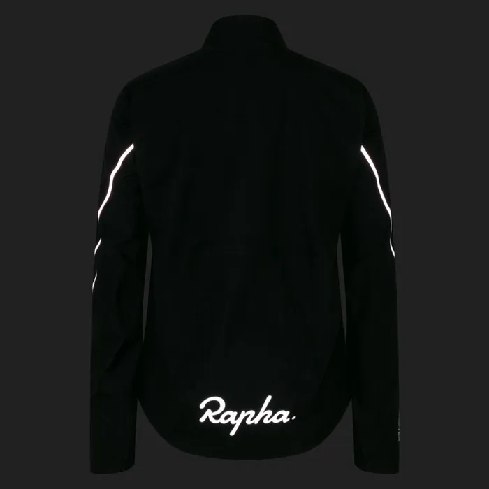 Women Rapha GoreTex Rain Jacket Blacksilverjewelled Bluesilver Reflective Rapha Jackets and Vests