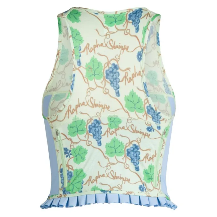 Women Rapha Shrimps Cropped Zip Tank Grape Printcornflowerwoodsmokesummer Green Rapha Hoodies TShirts and Tops